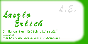 laszlo erlich business card